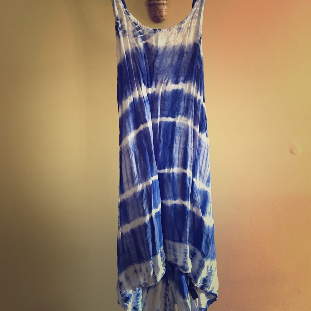 Forever 21 Blue and White Tie Dye Beach Cover Up